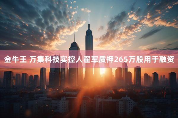 金牛王 万集科技实控人翟军质押265万股用于融资