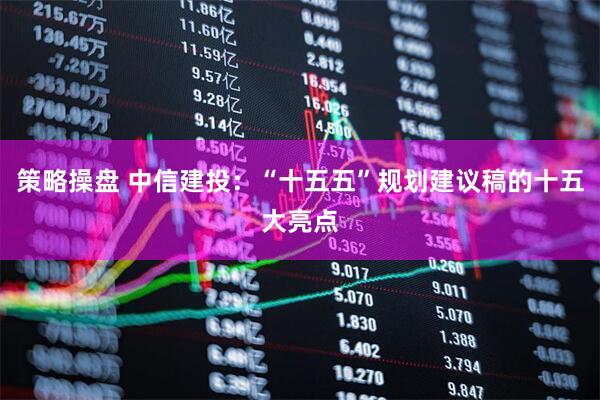策略操盘 中信建投：“十五五”规划建议稿的十五大亮点